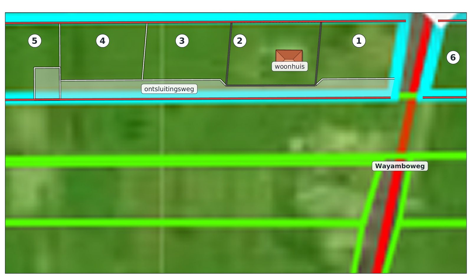 Luchtfoto met perceelsgrenzen: zo maken wij vastgoed inzichtelijk.