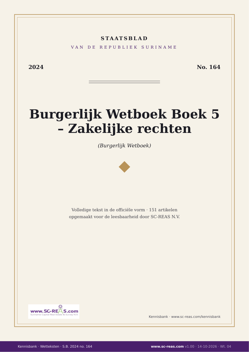 Kaft Burgerlijk Wetboek Boek 5 – Zakelijke rechten
