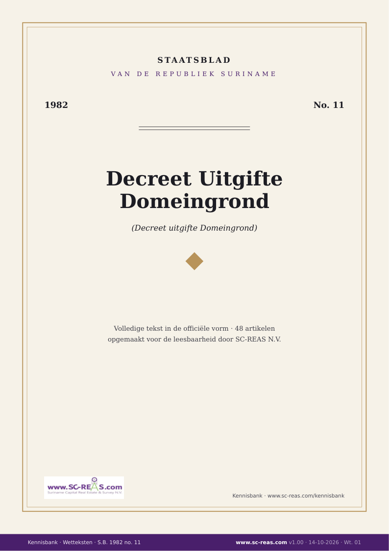 Kaft Decreet Uitgifte Domeingrond