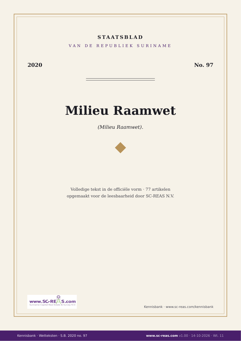 Kaft Milieu Raamwet