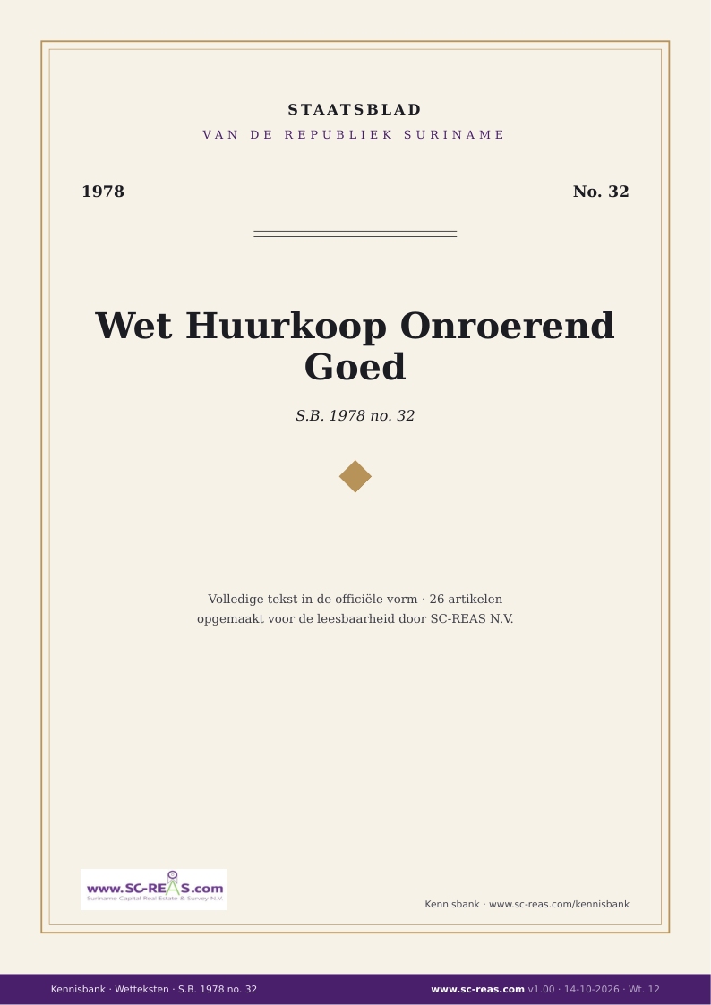 Kaft Wet Huurkoop Onroerend Goed
